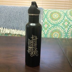 Orange Theory h2go stainless steel water bottle w/threaded lid.